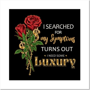 Roses with gold dollar sign, jewelry chain Posters and Art